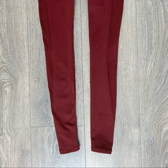 Lululemon Reveal 7/8 Tights Deep Rouge Leggings Mesh Dotted Seamless Size XS - Picture 9 of 16